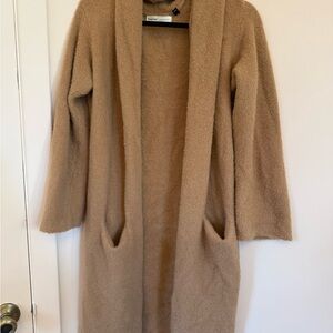 Elegant Tan Longline Cardigan
